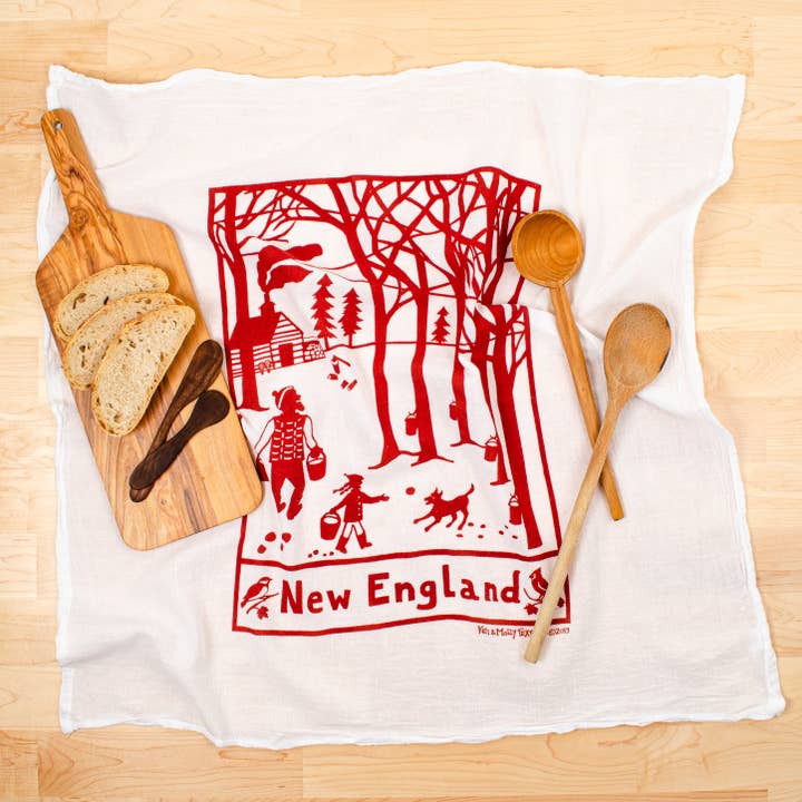 Flour Sack Dish Towel - New England for wholesale by Kei & Molly Textiles, LLC