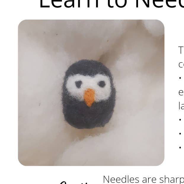 Learn to Needle Felt A Penguin Kit for wholesale by Coastal Felting