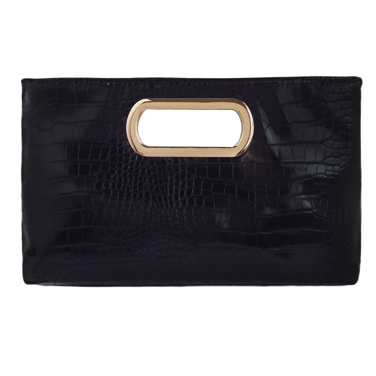 JNBFASHION.COM - Wholesale Clutch Bag - Women's - Crocodile Synthetic Leather Top Handle Clutch…0