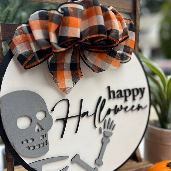 Happy Halloween Door Sign for wholesale by Home & Harbor Design Co.