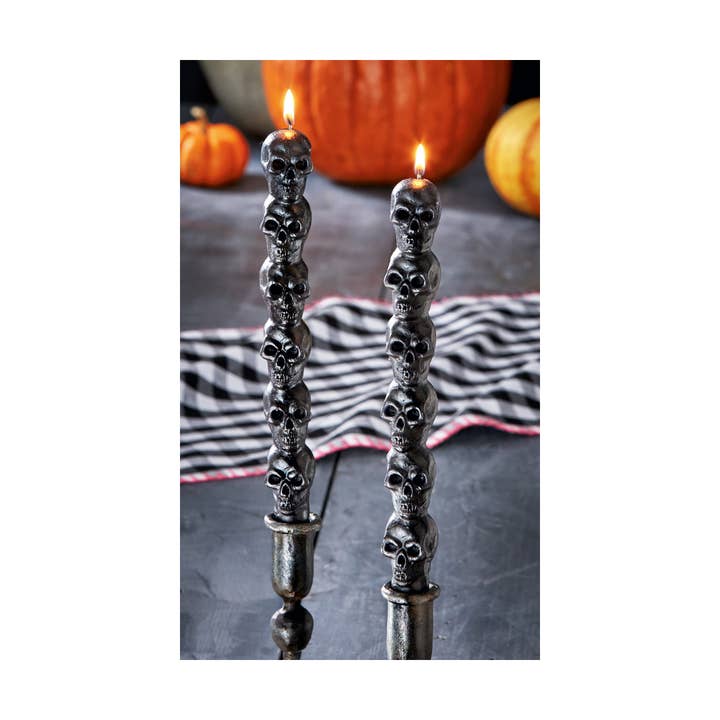 tag - Wholesale Tapered Candle/Candlestick - SALE Skull Tapers Set of 2 - Black