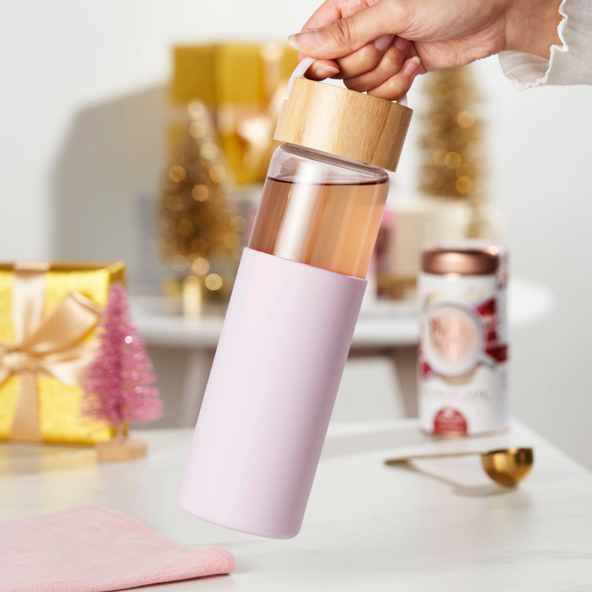 Pinky Up - Wholesale Insulated Mug/Tumbler - Dana™ Glass Travel Mug Infuser and Silicone Sleeve Lavender3