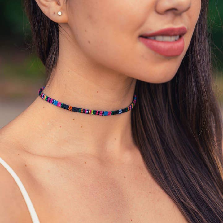 Made By Nami - Wholesale Choker/Collar - Choker Necklace - Black-Pink