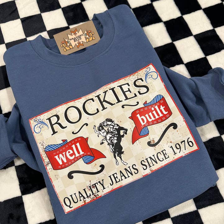 Grafica western Rockies per la vendita all'ingrosso da parte di The Branded Blue Roan