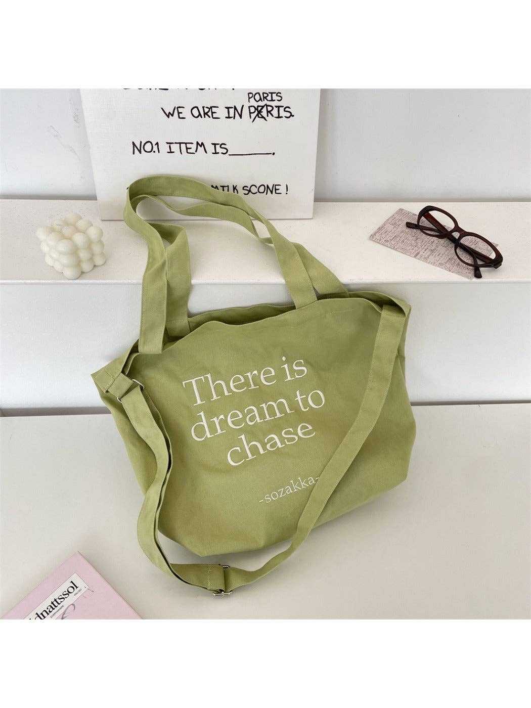 Funkyrel® Atzbranding Limited - Venta al por mayor Bolsa de asa- Mujer - Cosbai - Bolsa de lona con letras coreanas para mujer3