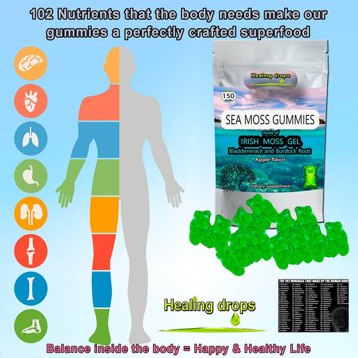 Healing Drops - Wholesale Oral supplement/vitamin - Sea Moss Gummies with Bladderwrack and Burdock Root6