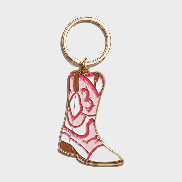 Cowboy Boot Enamel Keychain Bag Charm for wholesale by Brittany Paige