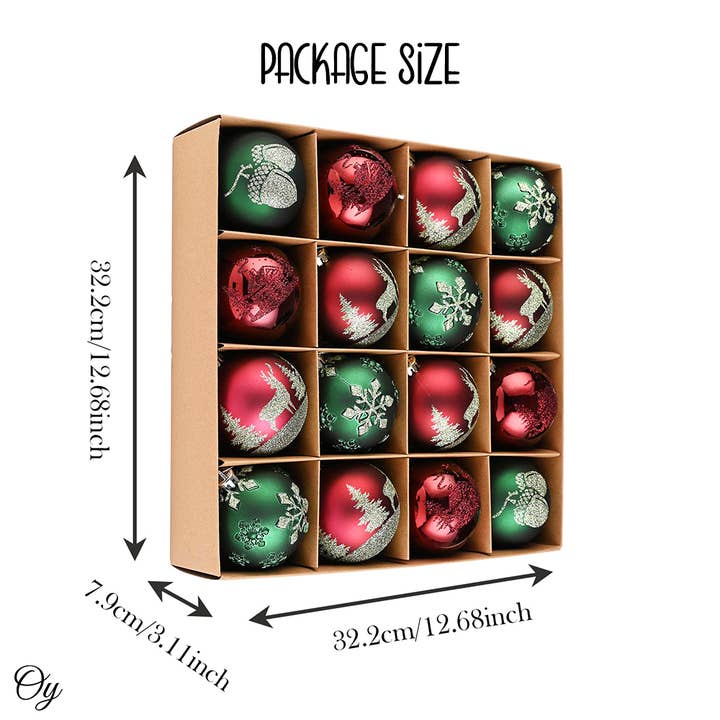 OrnamentallyYou - Wholesale Ornament Set - Majestic Winterly Nature Glittered Ornament Bauble Set