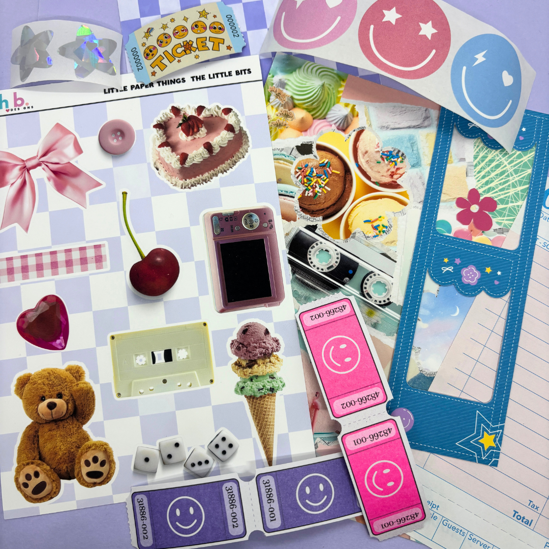 Kish B. Designs - Wholesale Sticker - Little Paper Things| The Little Bits| Junk Journal Packet2