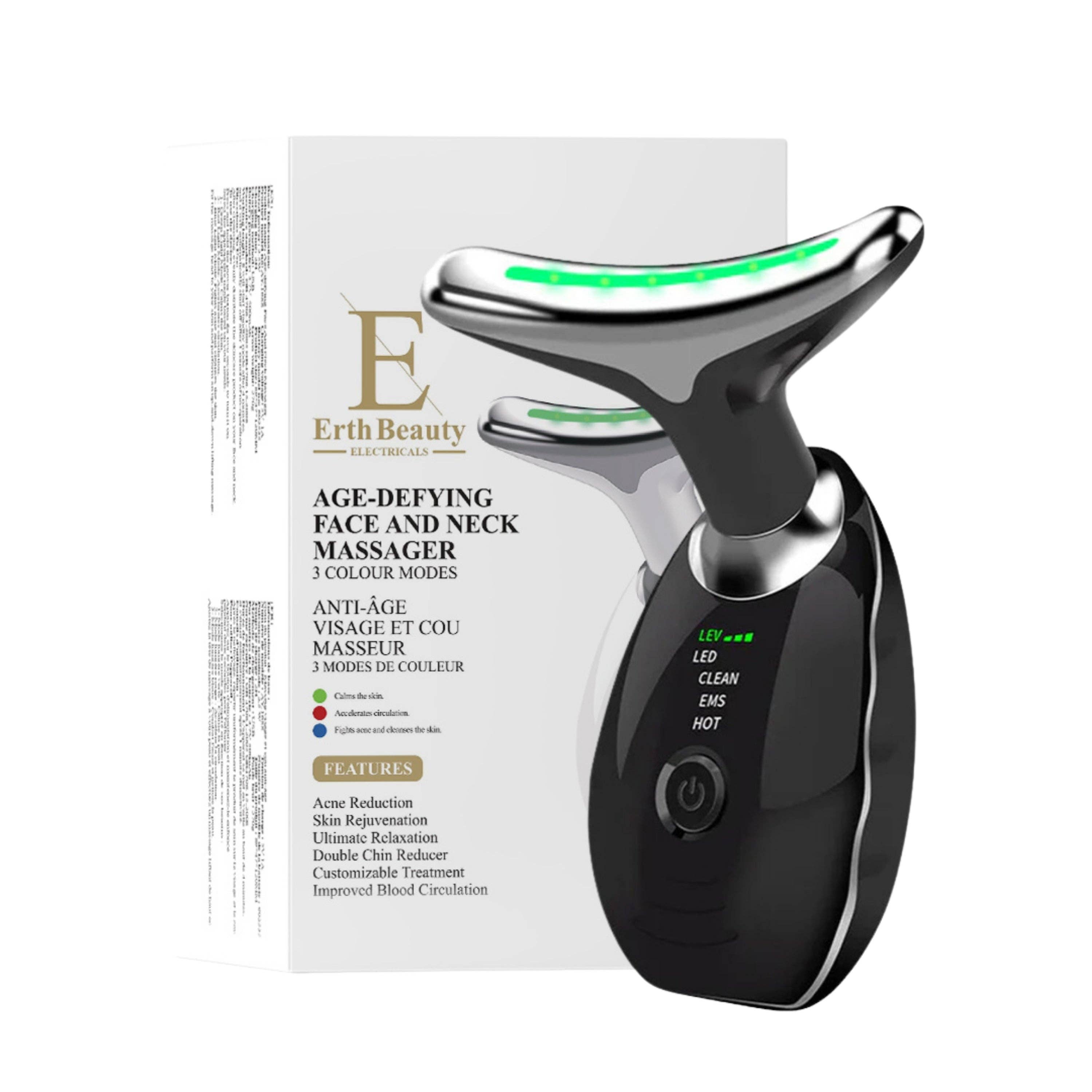 Eclat Cosmetic Ltd - Wholesale Electronic Skincare Device - AGE -DEFYING FACE AND NECK MASSAGER -  Black2