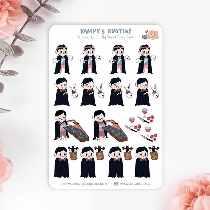 Vampire stickers - Cleaning stickers for wholesale by My Sweet Paper Card