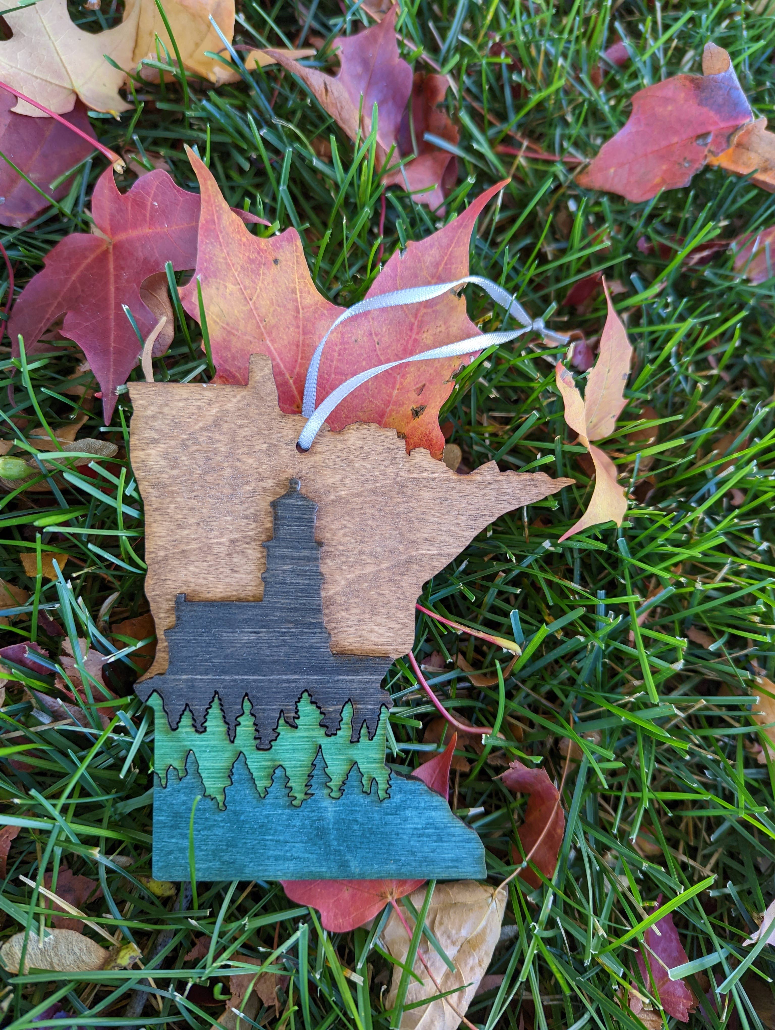 Knit and Nailed - Wholesale Ornament - Minnesota Wood Ornament Art 5" varieties5