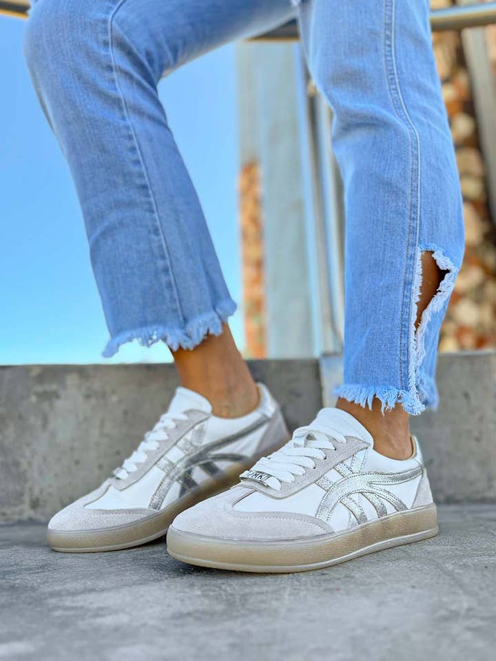 Demi - White - Handmade Cow Leather Sneakers for wholesale by PMK SHOES