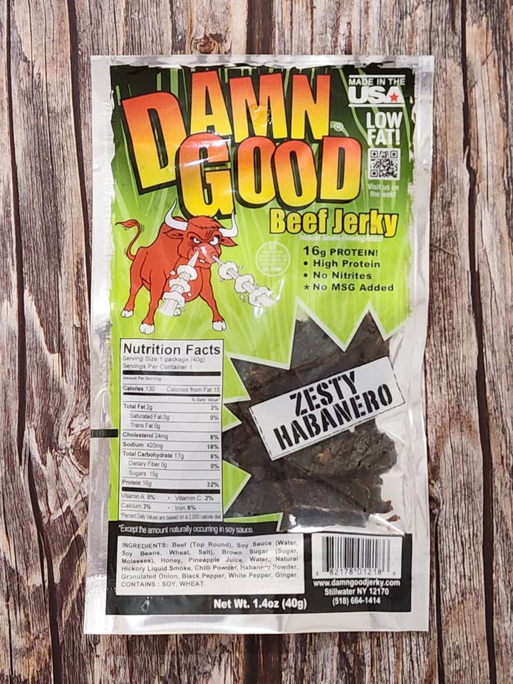 1.4 oz Zesty Habenaro Beef Jerky for wholesale by Damn Good Beef Jerky