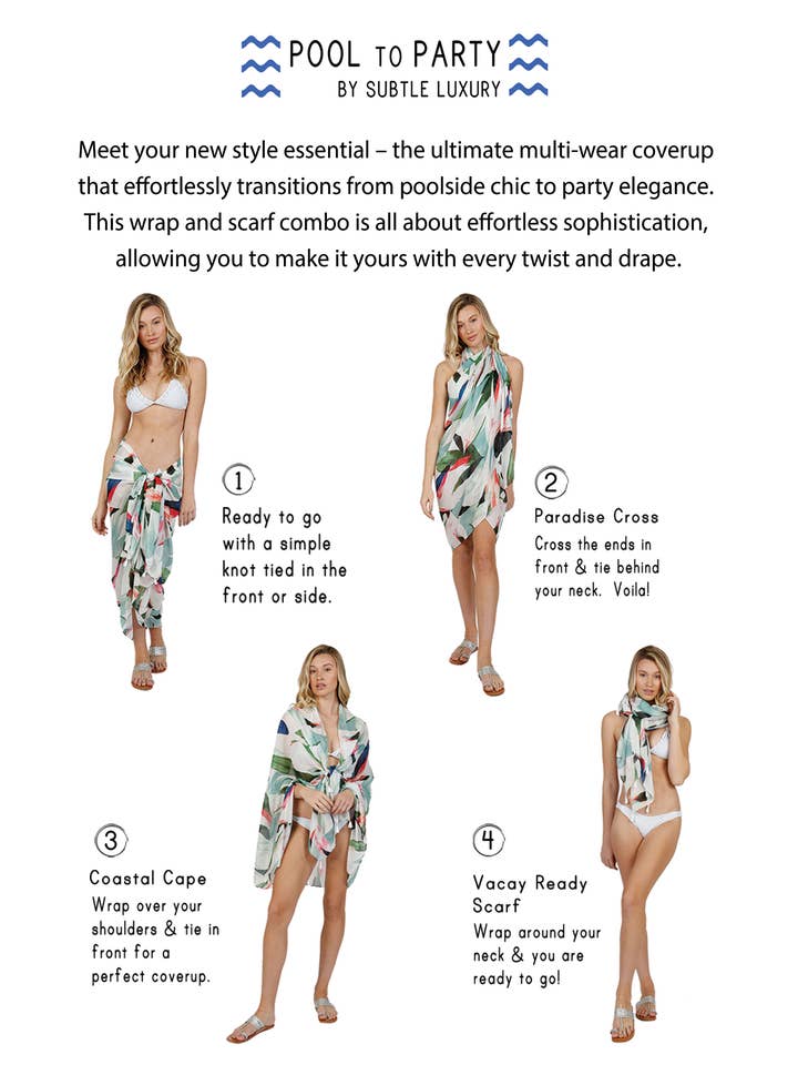 Braided Multi-Wear Sarong Wrap in Citrus Stripe Print for wholesale on Faire2