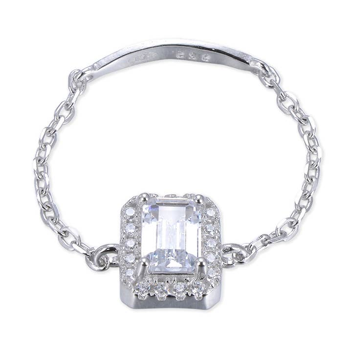 Anillo con cadena de esmeralda para venta al por mayor de ELLA JEWELS PARIS