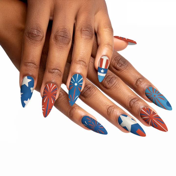 FYNE BODY - Wholesale Press-on/fake nails - Glitter Beam 4th of July Press-On Nails52