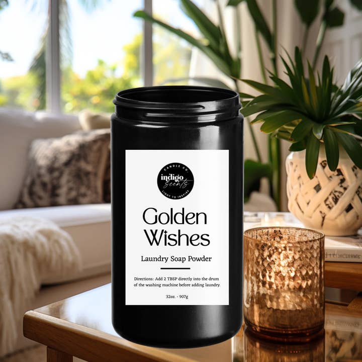 Golden Wishes Laundry Soap for wholesale by Indigo Scents Candle Co.