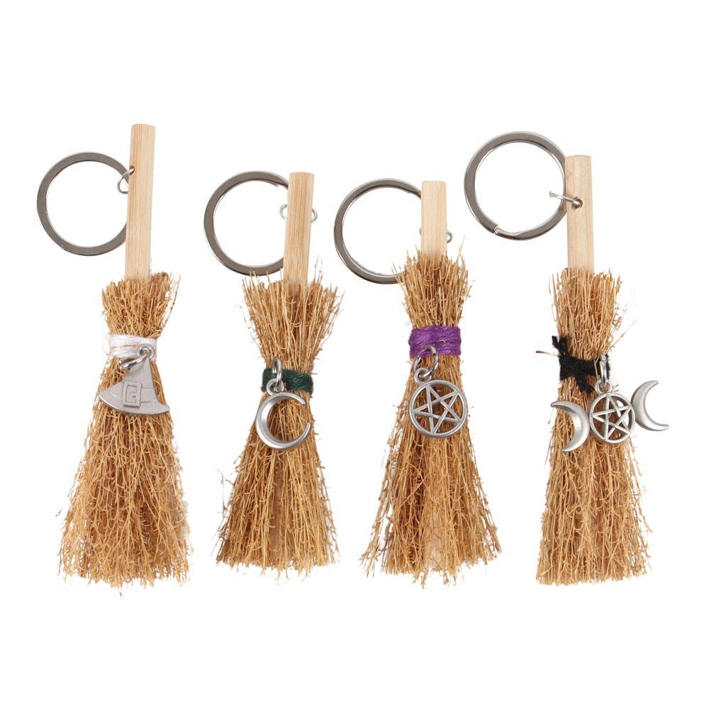 Pacific Trading – wholesale Keychain – Women's – Lucky Broomstick 24PC Keyrings Halloween Decor2