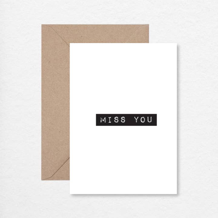 Miss You Label A6 gratulationskort för wholesale av EK DESIGN