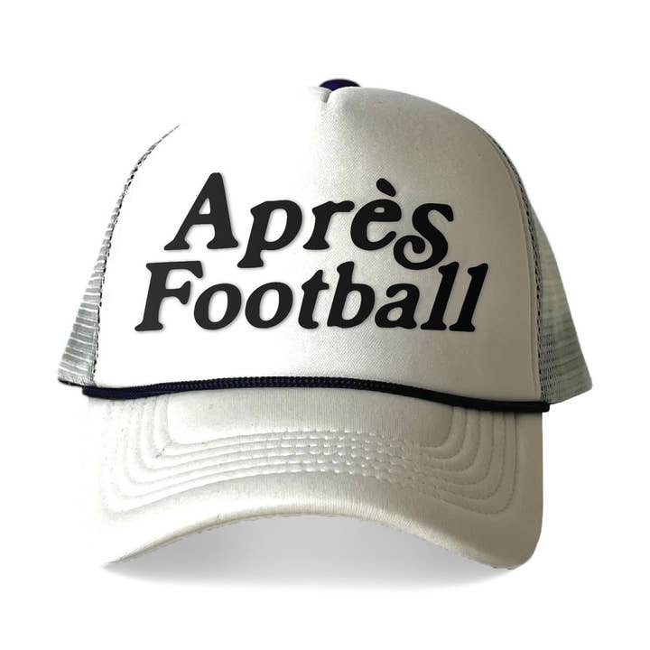 Talisman Après Football White & Black Foam Trucker Cap for wholesale by Talisman & Co.