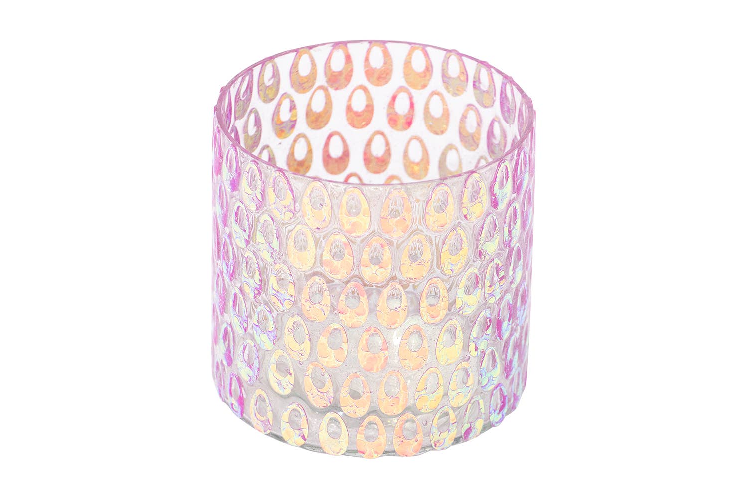 Anaya Home - Wholesale Votive Candle - Technicolor Mosaic Glass Votive + Vase0