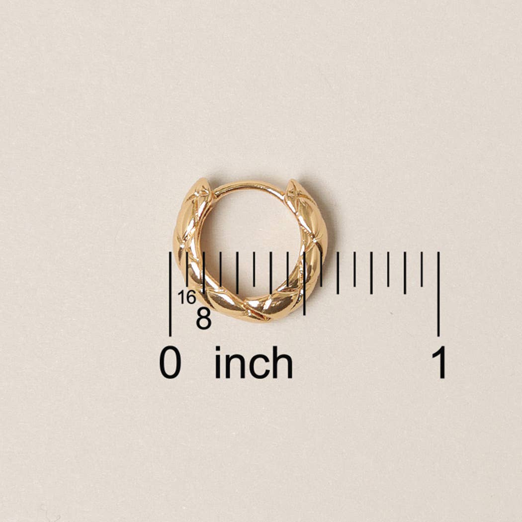 Fashion City - Venta al por mayor Pendientes de aro - Aros en forma de C bañados en oro de 14 quilates4