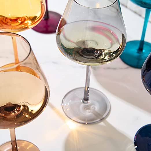 The Wine Savant /  Khen Glassware - Wholesale Wine Glass - Jewel Colored Crystal Wine Glass Set of 62