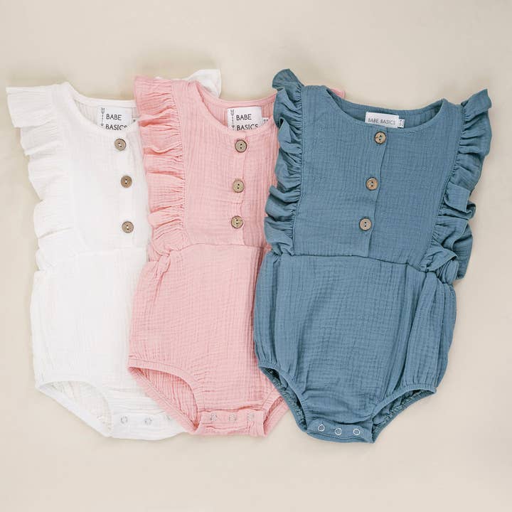 Babe Basics - Wholesale Bodysuit (Non-Footed) - Baby - Seafoam Baby Romper