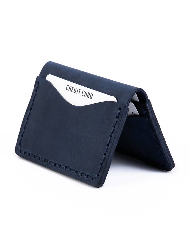Gerzone Kartenetui aus Leder, handgefertigt, Marineblau für den Großhandel von GERZONE