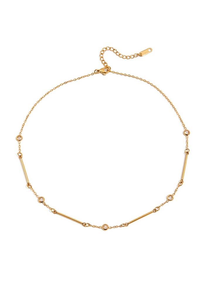 Shannon CZ Gold Necklace for wholesale by Hjane Jewels