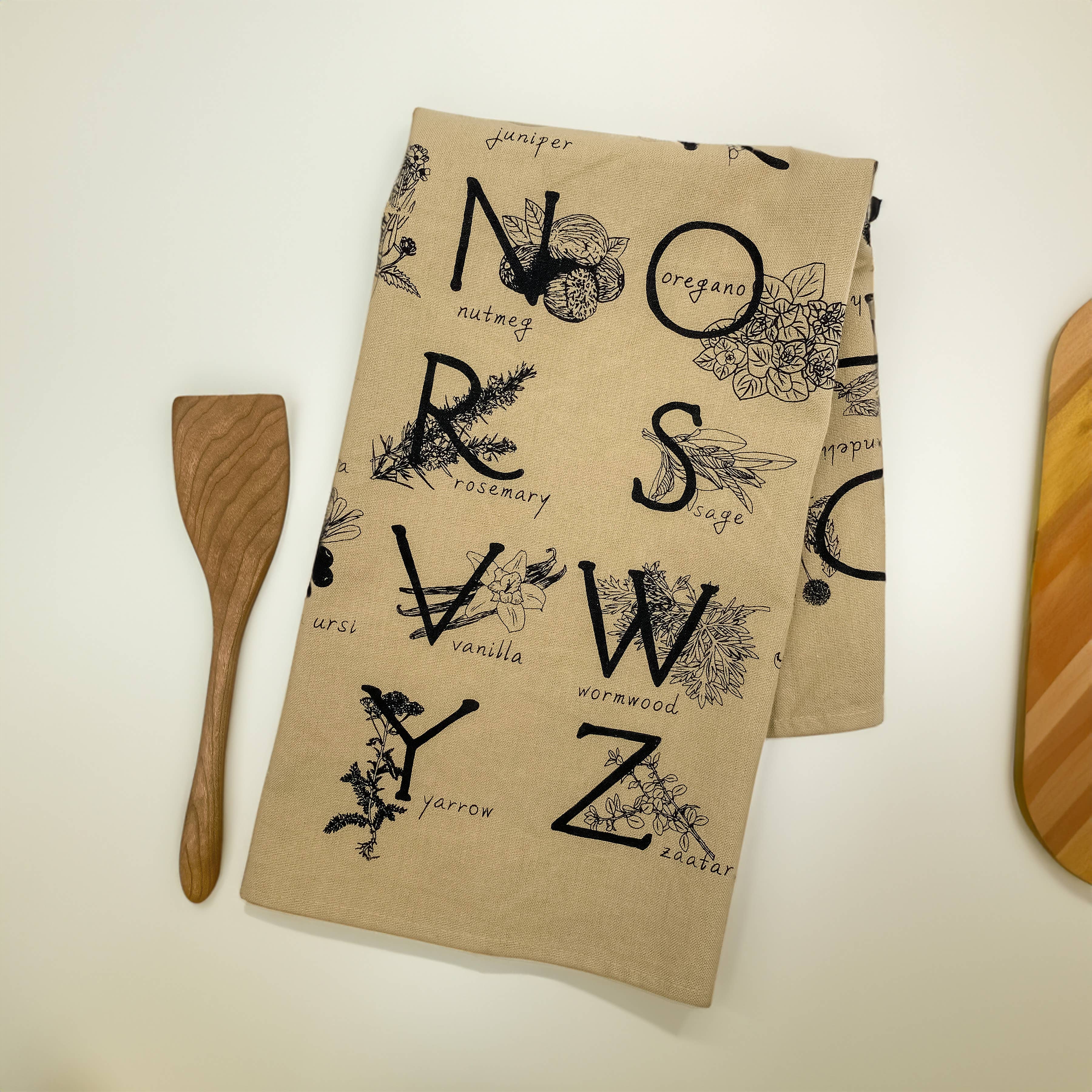Planetarium - Wholesale Tea Towel - ABC Herbs & Spices Hand-printed Tea Towel7