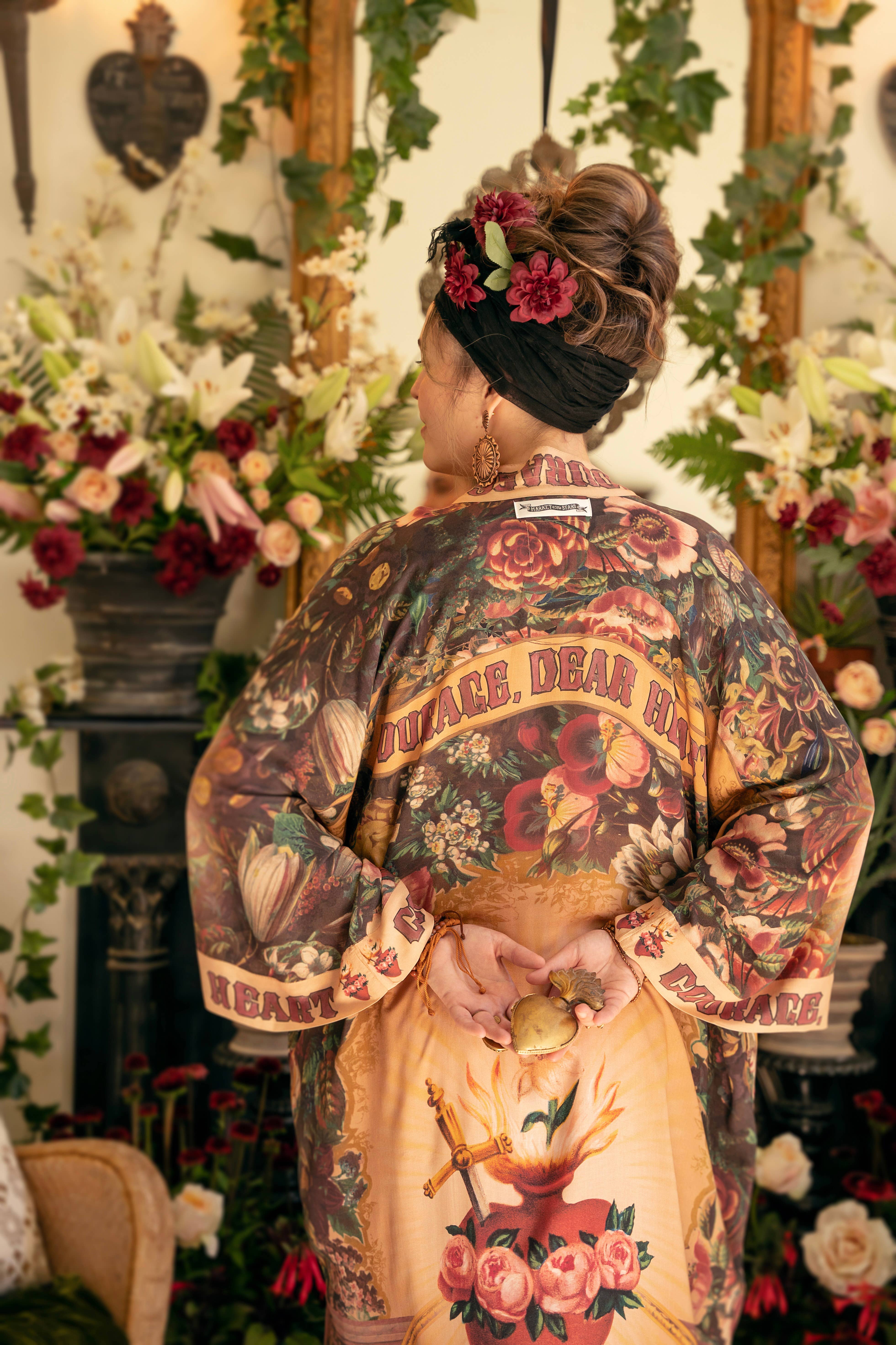 Market of Stars (USA) - Wholesale Kimono - Women's - Courage Dear Heart Opera Duster Kimono Robe w/ Sacred Heart16