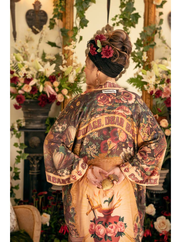 Market of Stars (USA) - Wholesale Kimono - Women's - Courage Dear Heart Opera Duster Kimono Robe w/ Sacred Heart16