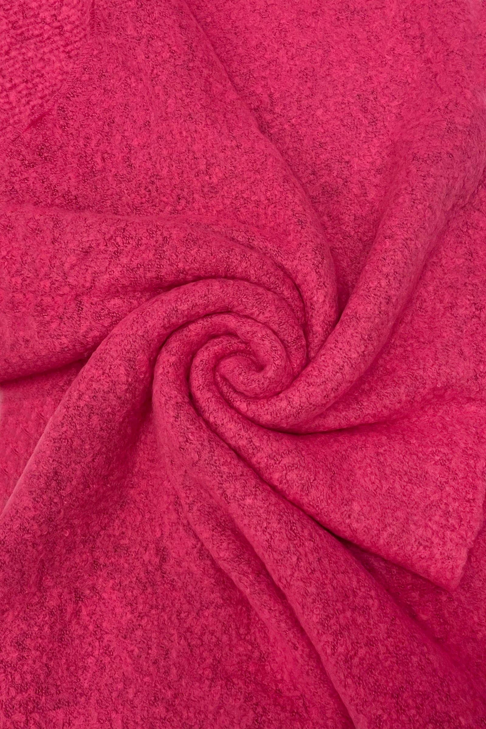 Fashion Scarf World - Wholesale Scarf - Women's - Plain Boucle Diagonal Edge Wool Scarf22