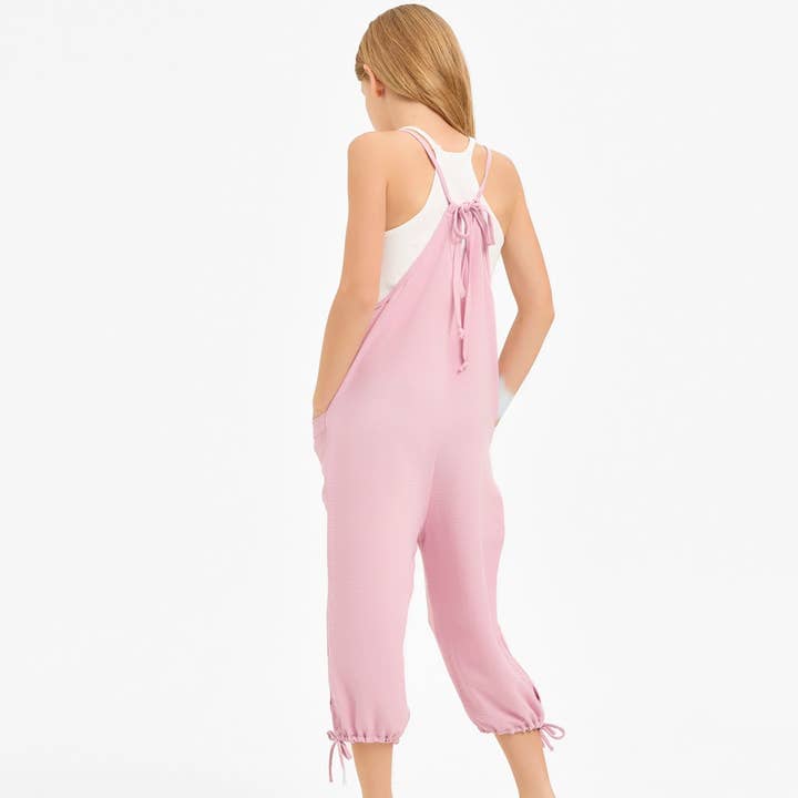 Adjustable Shoulder Tie Strap Balloon Jumpsuit / Overall for wholesale by Good Girl