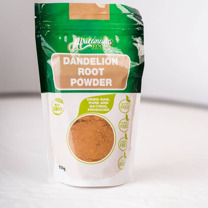 Africanada Imports Inc. – Engroshandel Protein-/superfoodpulver – Mælkebøtte rod pulver | 150g | Superfood | Resealable taske
