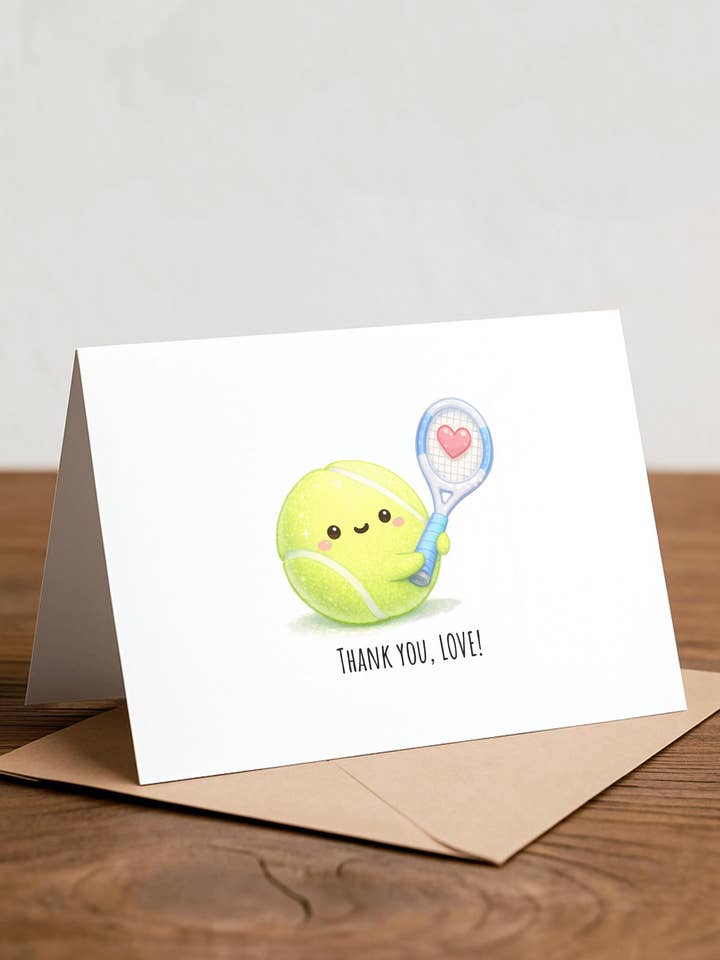 Lustige Tennis-Valentinskarte, Liebesbriefkarte für den Großhandel von Chewy Lemon Studio