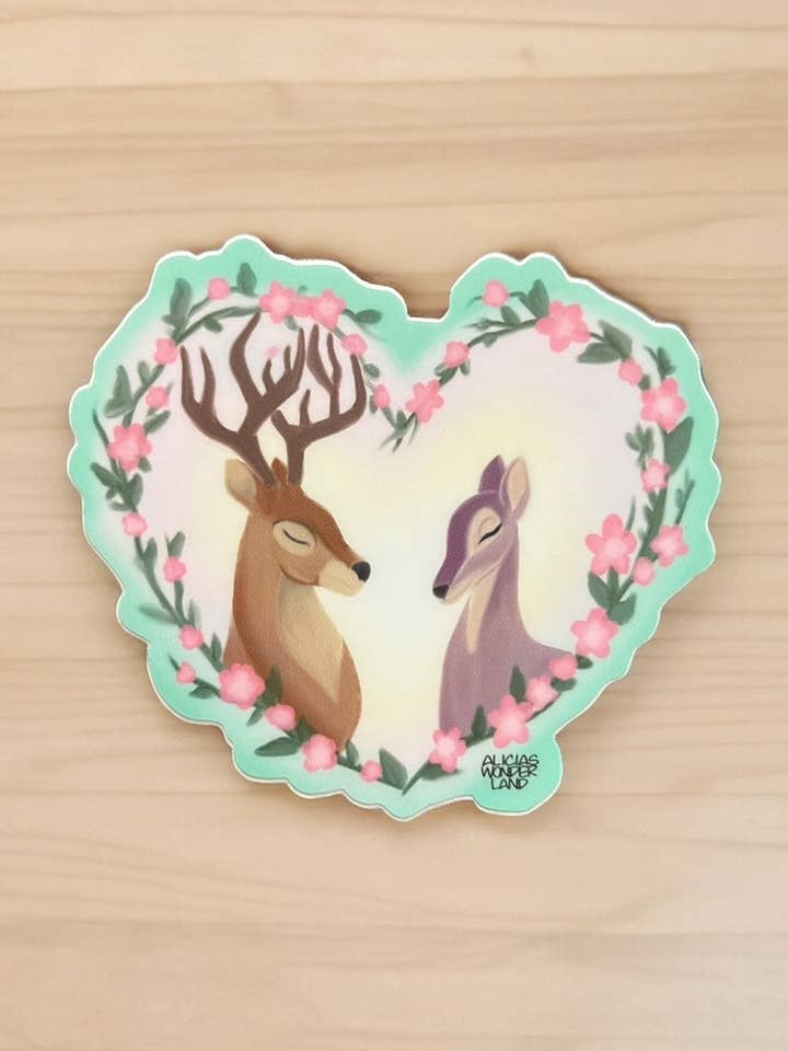 Meadow Lover Deer Sticker | 3" Waterproof Sticker for wholesale by Alicia's Wonderland