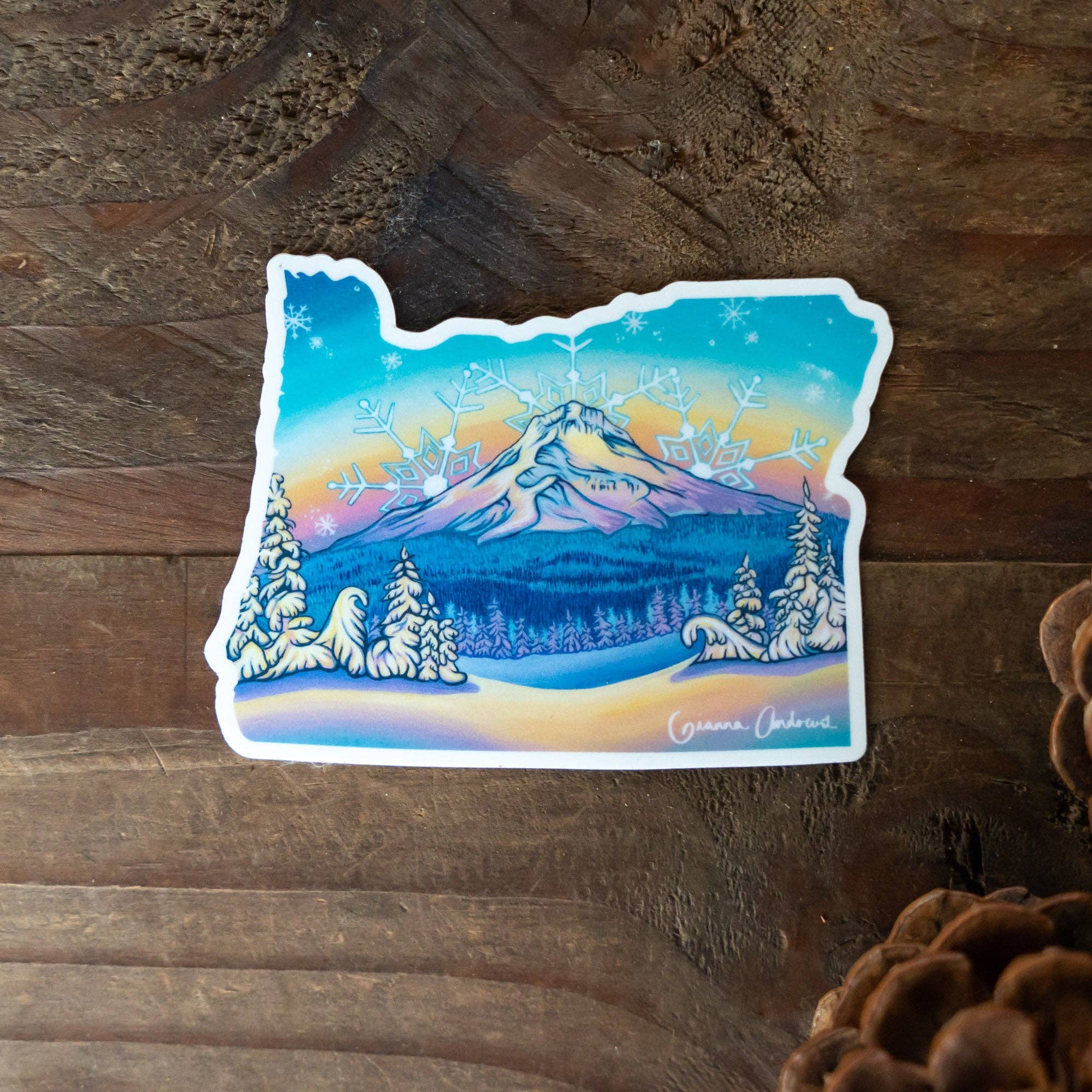 Gianna Andrews Studio – Engroshandel Klistermærke – Mount Hood Oregon klistermærke