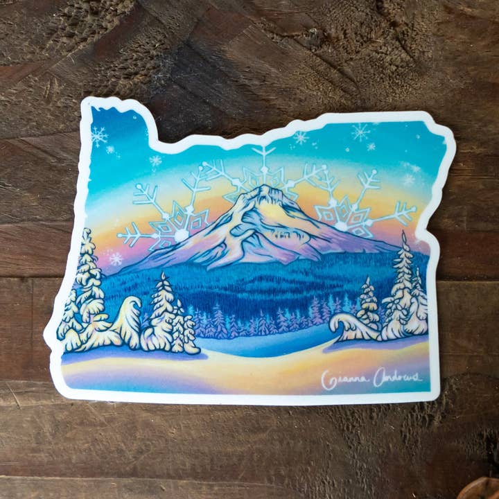 Gianna Andrews Studio - Vente Autocollant - Autocollant Mount Hood Oregon0