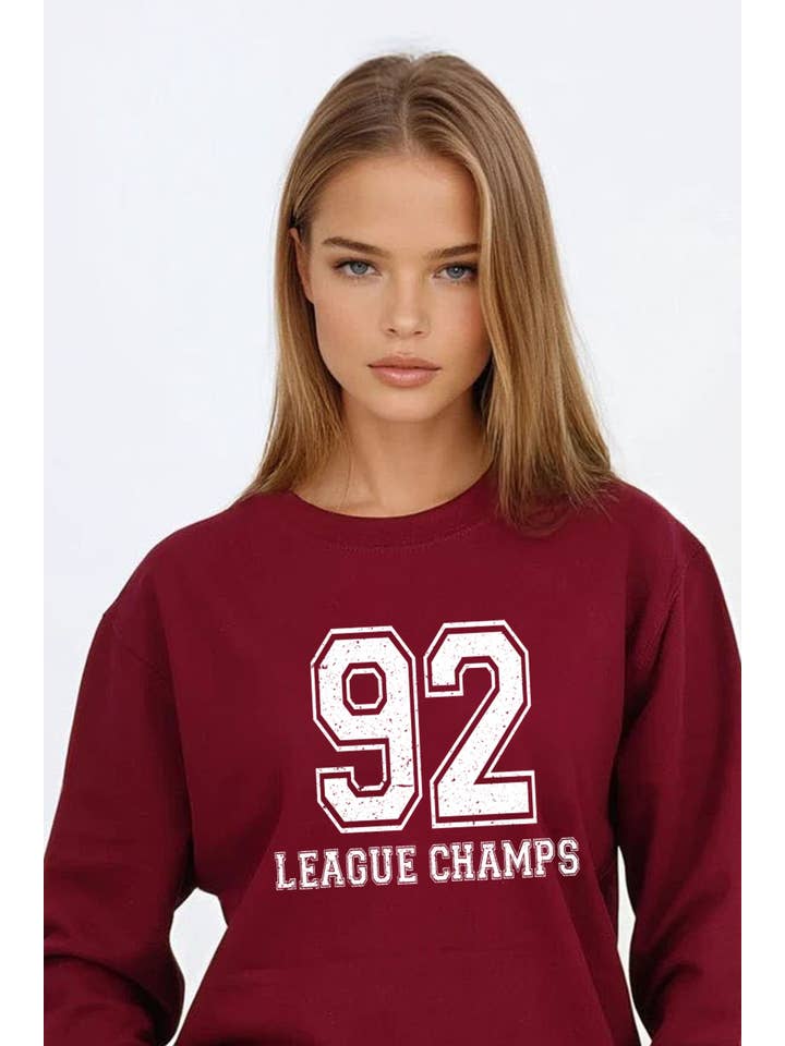 Missi Clothing – wholesale Graphic sweatshirt – Women’s – 92 League Champs Printed Sweatshirt