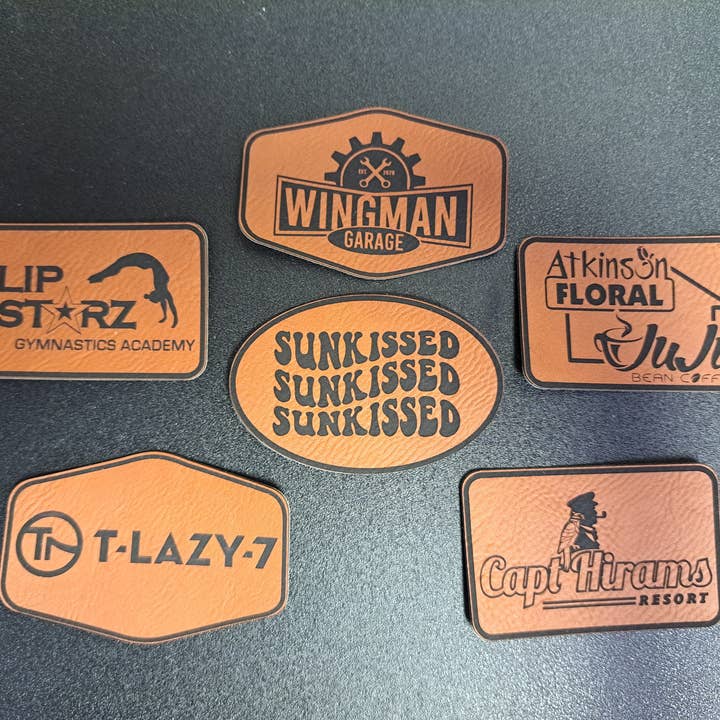 3C Etching - Vente Écusson - Patch en similicuir avec logo d'entreprise personnalisé - Adhésif4