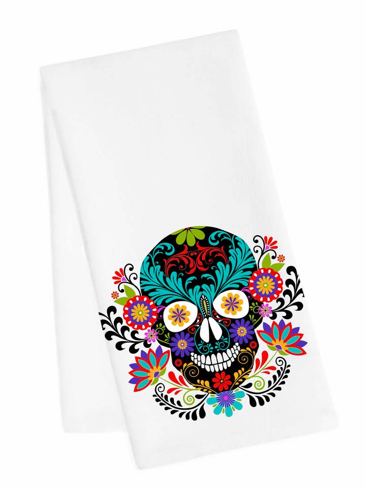 Sugar Skull Tea Towel for wholesale by M Design Studio Gifts