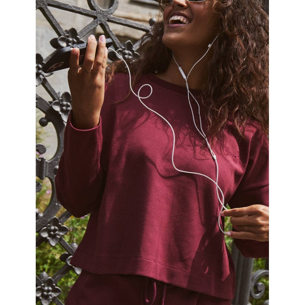 Moonchild Yoga Wear - Wholesale Sweatshirt - Women's - Moonchild Box Sweatshirt - Burgundy4