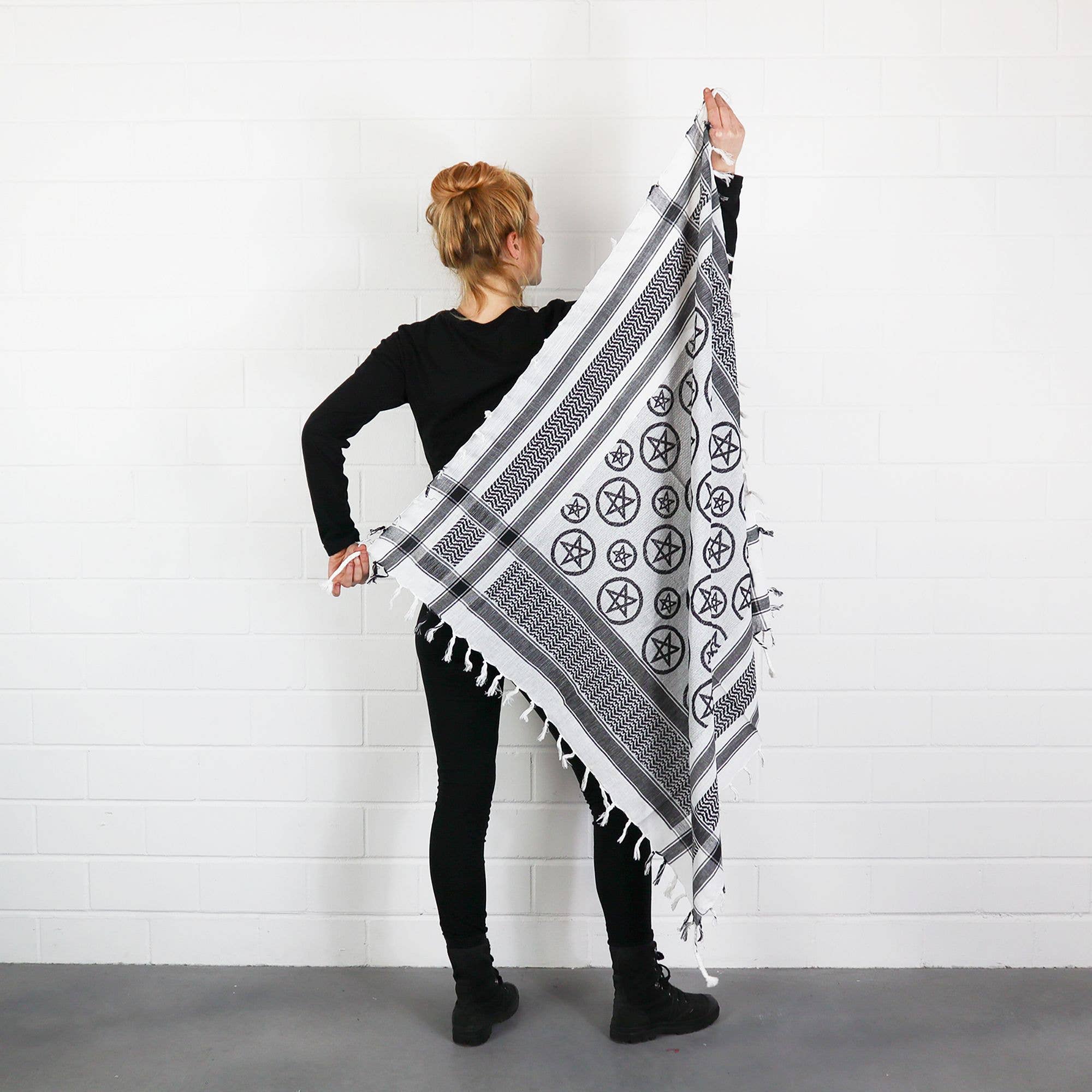 Tribal Trade GmbH – wholesale Scarf – Unisex – Palituch - Pentagram White - Black - Kufiya PLO cloth9