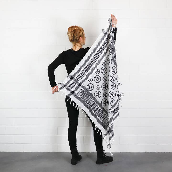 Tribal Trade GmbH – wholesale Scarf – Unisex – Palituch - Pentagram White - Black - Kufiya PLO cloth9