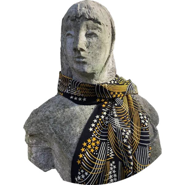 Fireworks zwarte zijden sjaal voor wholesale door Cressida Bell