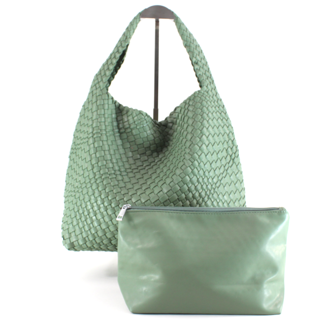 Pretty Persuasions - Wholesale Shoulder Bag - Women's - P23067 Woven Hobo Bag w/Cosmetic Pouch7