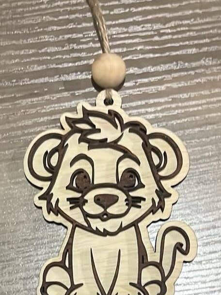 Adorable Baby Lion Cub Car Charm/Ornament for wholesale by P7 Creations